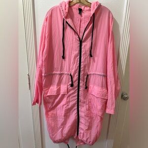 Target Wild Fable Bright Pink Lightweight Windbreaker Jacket Size Large